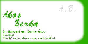 akos berka business card